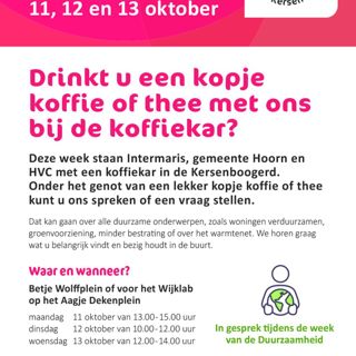 Uitnodiging koffiekar in de Kersenboogerd