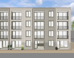 Art impressie woongebouw Kop West