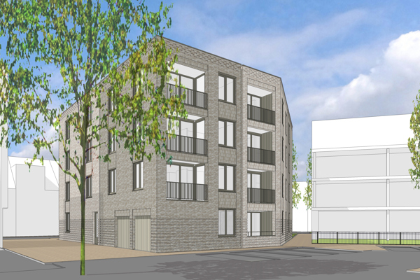 Art impressie woongebouw Kop West