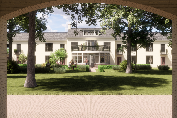 Art impressie nieuwe woningen in woongemeenschap Truydemanhof